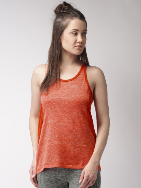 

2GO Orange Self-Design Tank Top
