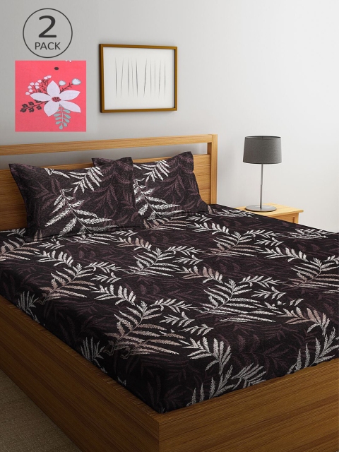 

KLOTTHE Multicoloured Floral 210 TC 2 King Bedsheet with 4 Pillow Covers, Multi