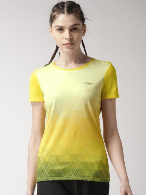 

2GO Women Yellow Printed T-shirt