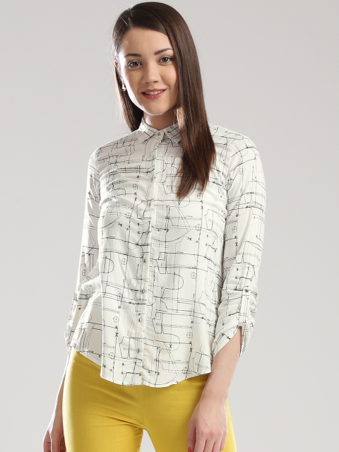 

W Women Off-White Printed Shirt
