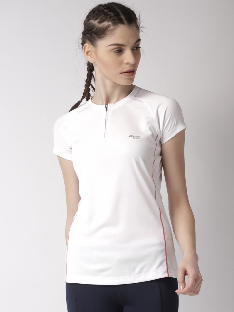 

2GO Women White Solid Round Neck T-shirt
