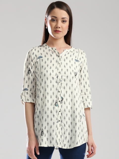 

W Women Off-White Printed Tunic