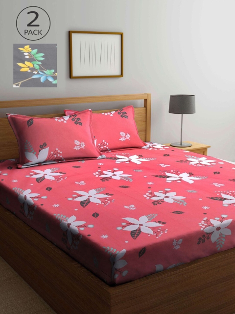 

KLOTTHE Floral 210 TC 2 King Bedsheet with 4 Pillow Covers, Multi