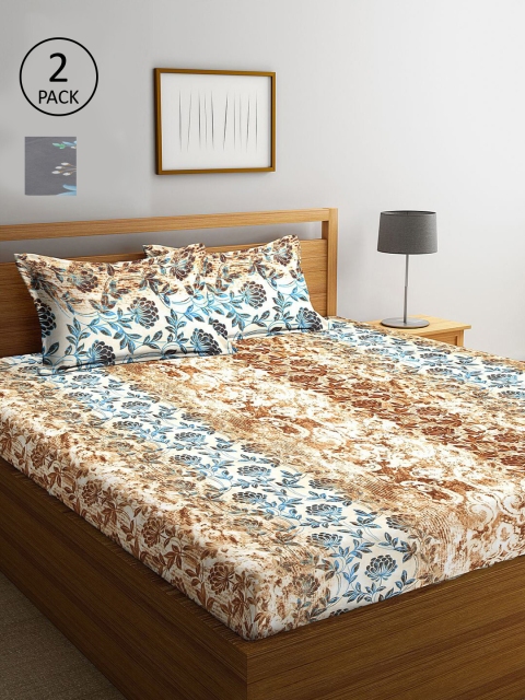 

KLOTTHE Floral 210 TC 2 King Bedsheet with 4 Pillow Covers, Multi