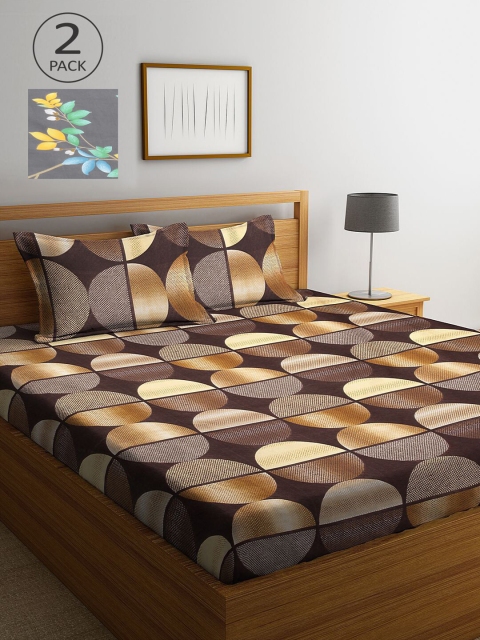 

KLOTTHE Geometric 210 TC 2 King Bedsheet with 4 Pillow Covers, Multi