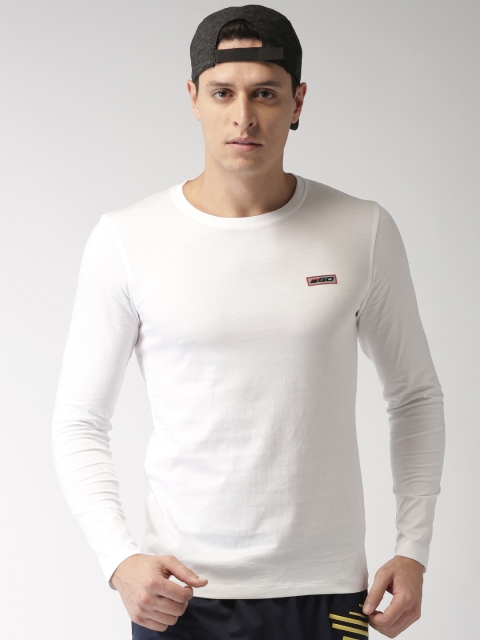 

2GO White Solid Round Neck T-shirt