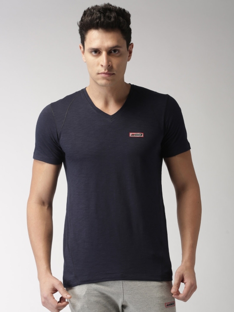 

2GO Navy Blue Solid V-Neck T-shirt