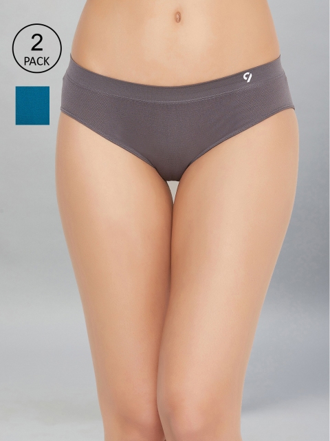 

C9 AIRWEAR Women Pack Of 2 Assorted Seamless Basic Briefs, Multi
