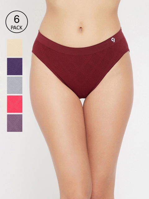 

C9 AIRWEAR Women Pack of 6 Assorted Basic Briefs P92Gry_Rbp_Wne_Nud_Lvt_Vlt