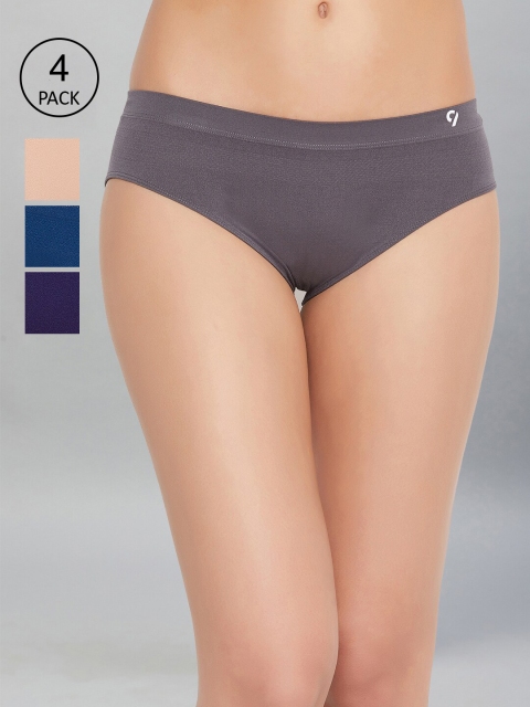 

C9 AIRWEAR Women Pack Of 4 Assorted Mid-Rise Seamless Basic Briefs