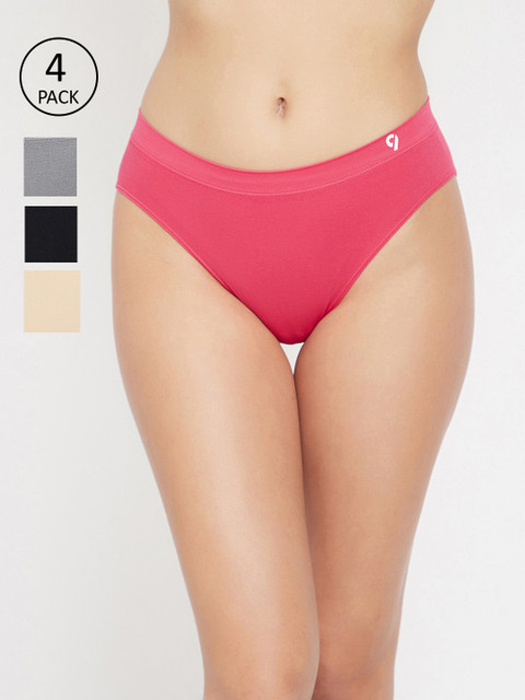 

C9 AIRWEAR Women Pack Of 4 Assorted Mid-Rise Basic Briefs