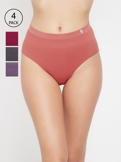 

C9 AIRWEAR Women Pack Of 4 Assorted Mid-Rise Basic Briefs