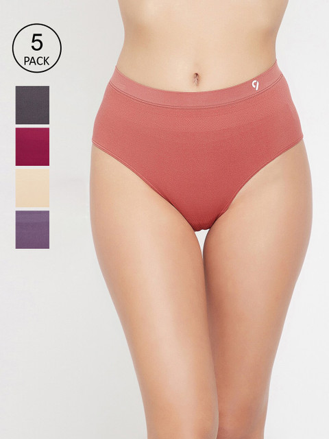 

C9 AIRWEAR Women Pack Of 5 Assorted Mid-Rise Basic Briefs