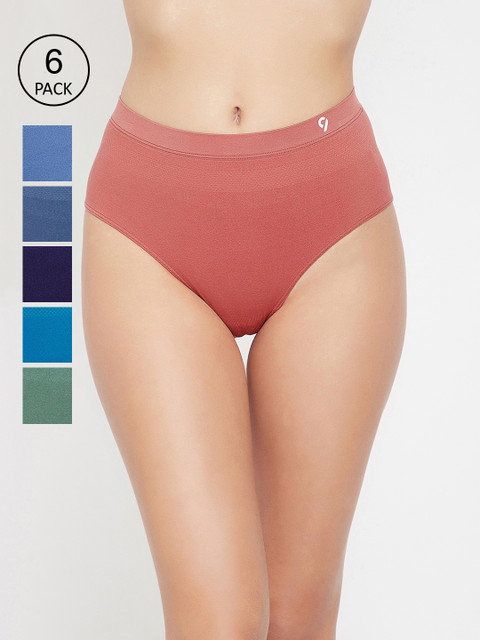 

C9 AIRWEAR Women Pack Of 6 Assorted Mid-Rise Basic Briefs, Multi