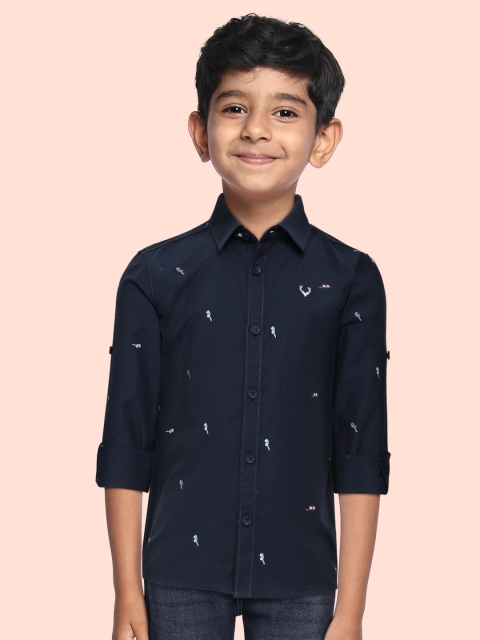 

Allen Solly Junior Boys Navy Blue Printed Casual Shirt