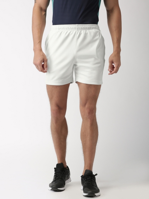 

2GO White Solid Running Sports Shorts