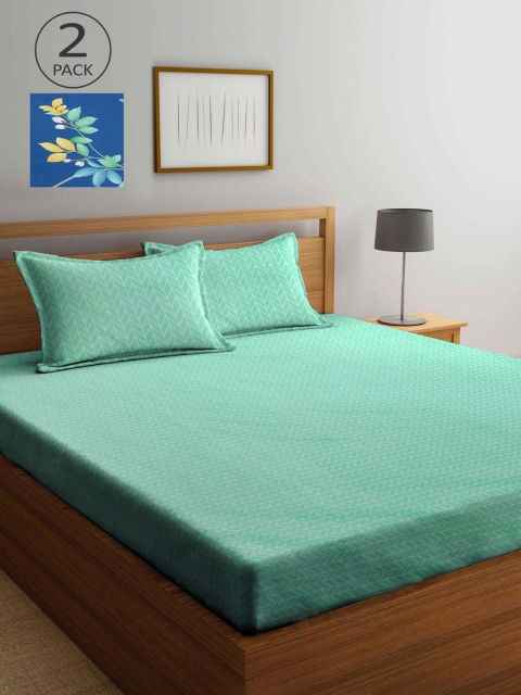 

KLOTTHE Multicoloured Geometric 210 TC 2 King Bedsheet with 4 Pillow Covers, Multi