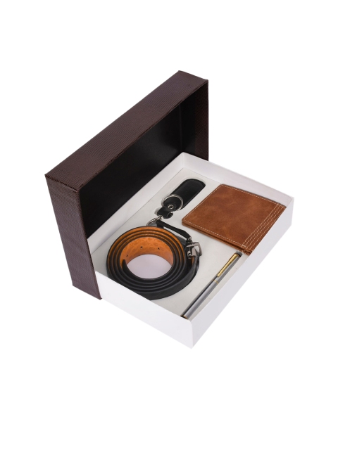 

BuckleUp Men Black & Tan- Solid Accessory Gift Set