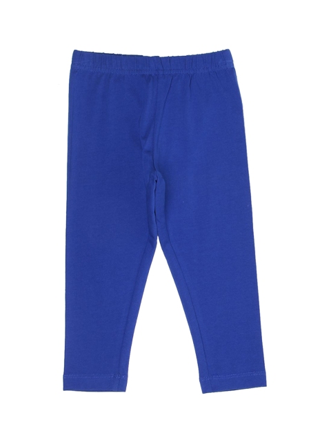 

Ethnicity Girls Blue Solid Cotton Casual Ankle-Length Leggings