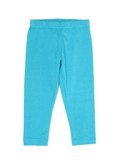 

Ethnicity Girls Blue Solid Cotton Ankle-Length Leggings