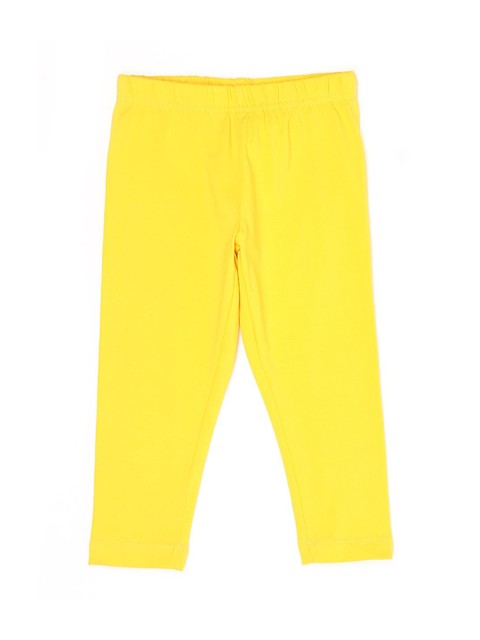 

Ethnicity Girls Yellow Solid Cotton Ankle Length Leggings