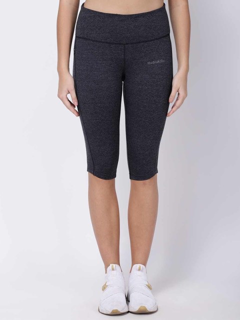 

STUDIOACTIV Women Grey Solid High Rise Slim-Fit Sports Capris