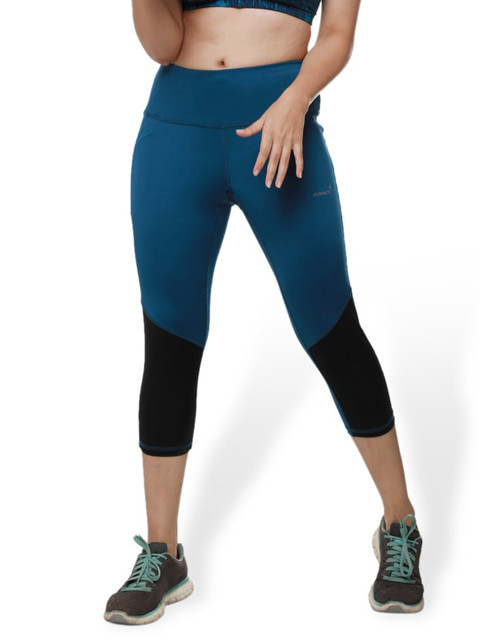 

STUDIOACTIV Women Teal & Black Colourblocked Capris