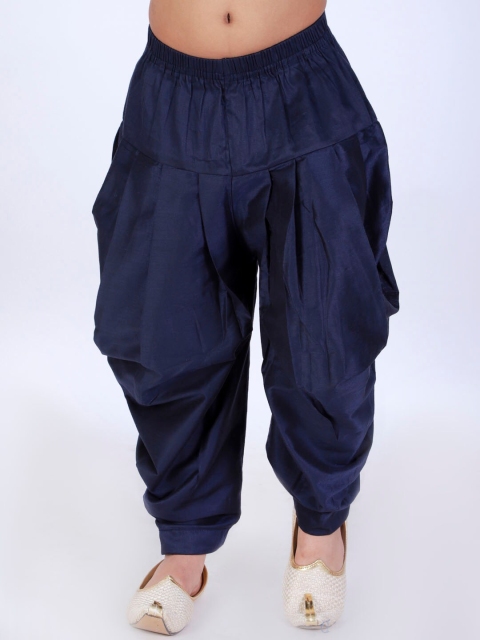 

VASTRAMAY Boys Navy Blue Solid Dhoti Pants
