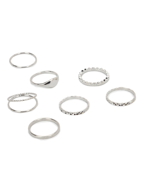 

FOREVER 21 Women Silver-toned Pack of 7 Finger Rings