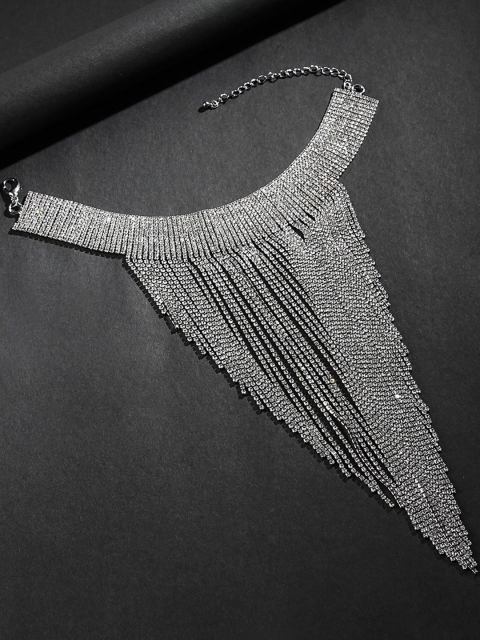 

Kazo Silver-Toned Silver-Plated Embellished Necklace