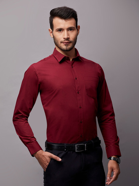 

Oxemberg Men Maroon Classic Slim Fit Casual Shirt