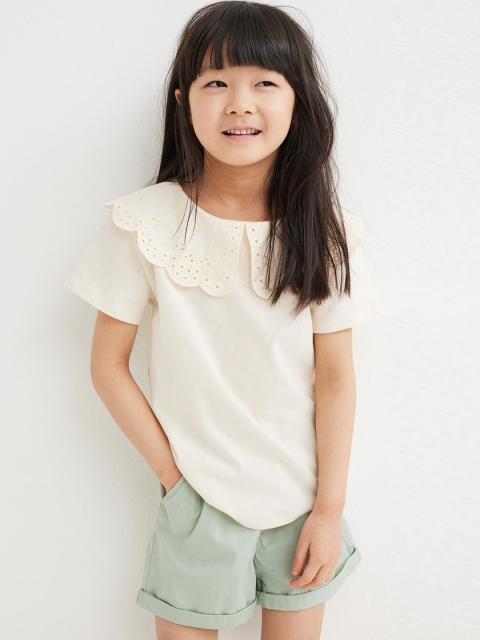 

H&M Girls Mint Green Cotton Poplin Shorts