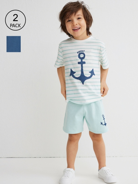 

H&M Boys 2-Pack Cotton Jersey Shorts, Blue