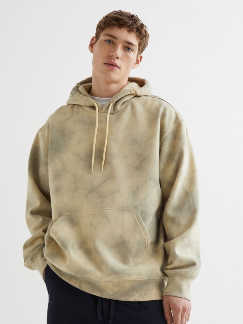 

H&M Men Yellow Relaxed Fit Tie-Dye Hooded Sweatshirt