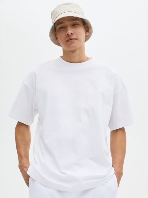 

H&M Men White Oversized Fit Cotton T-shirt