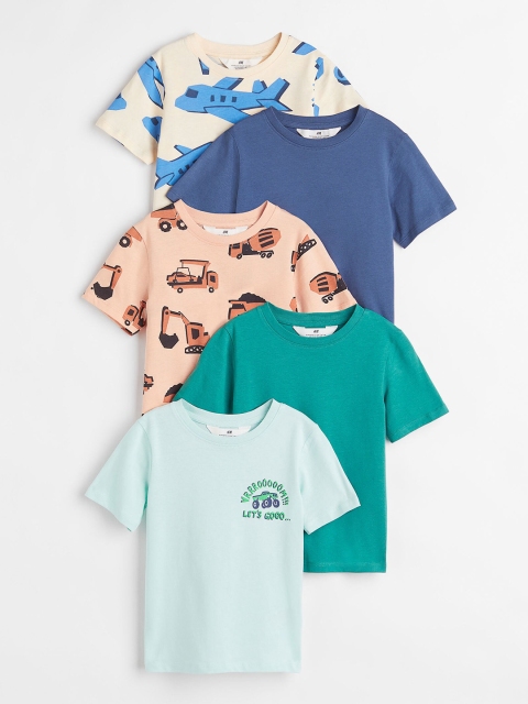 

H&M 5-Pack Boys Cotton Jersey T-shirts, Multi