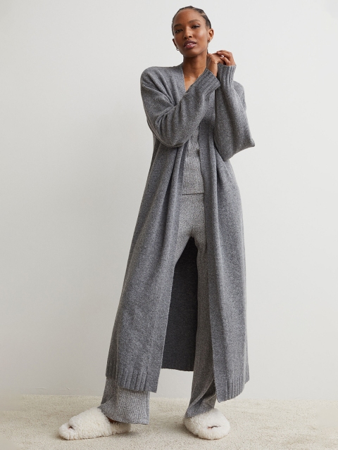 

H&M Women Grey Long Cardigan