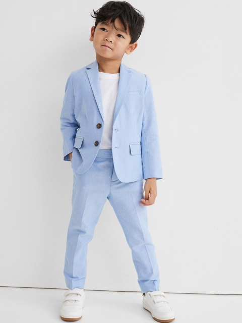 

H&M Boys Blue Slim Fit Pure Cotton Suit Trousers