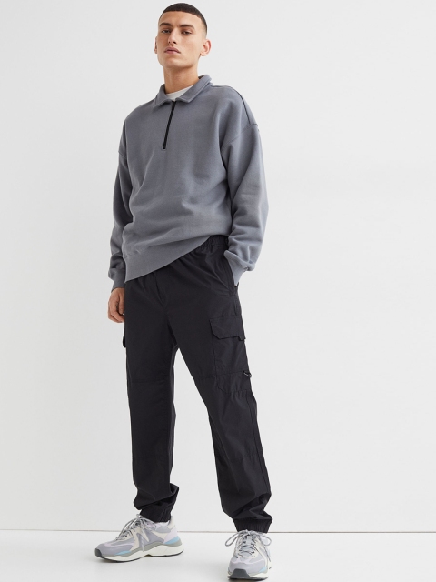 

H&M Men Black Regular Fit Cargo Trousers