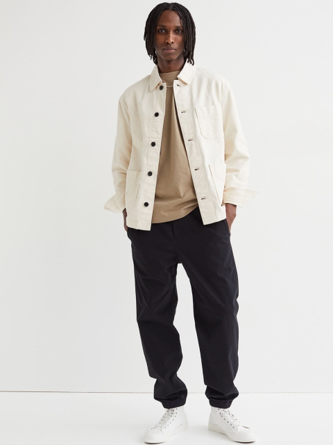 

H&M Men Black Regular Fit Cotton Joggers