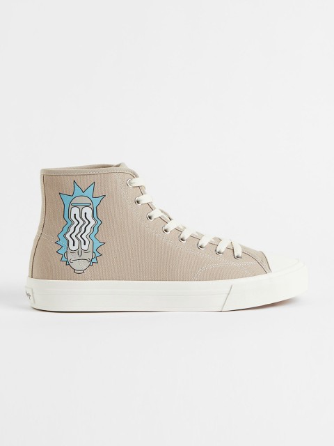 

H&M Men Beige Hi-Top Trainers