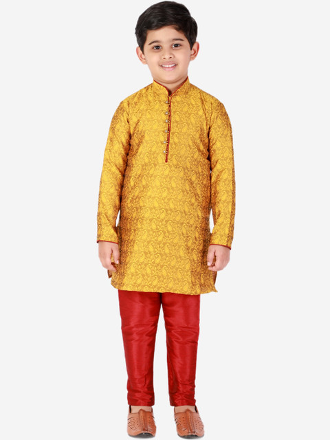 

Pro-Ethic STYLE DEVELOPER Boys Mustard Yellow Kurta with Pyjamas