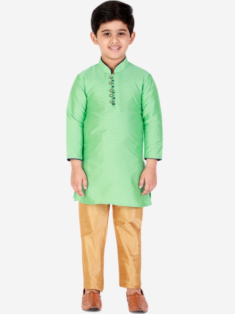 

Pro-Ethic STYLE DEVELOPER Boys Green & Khaki Printed Kurta with Pyjamas