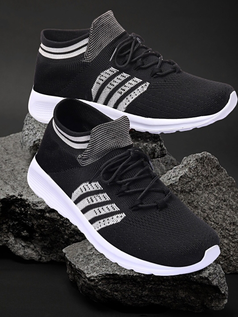 

CLYMB Men Black Mesh Non-Marking Running Lace-Up Shoes
