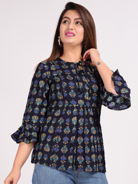 

KALINI Women Blue & Yellow Ethnic Printed Tunic
