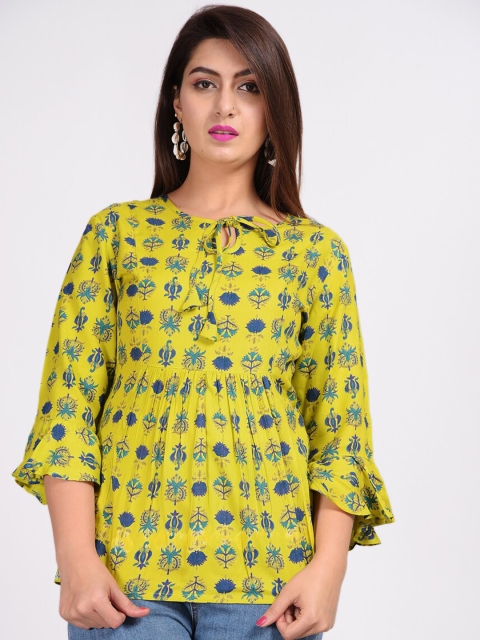 

KALINI Women Green & Blue Viscose Rayon Printed Tunic