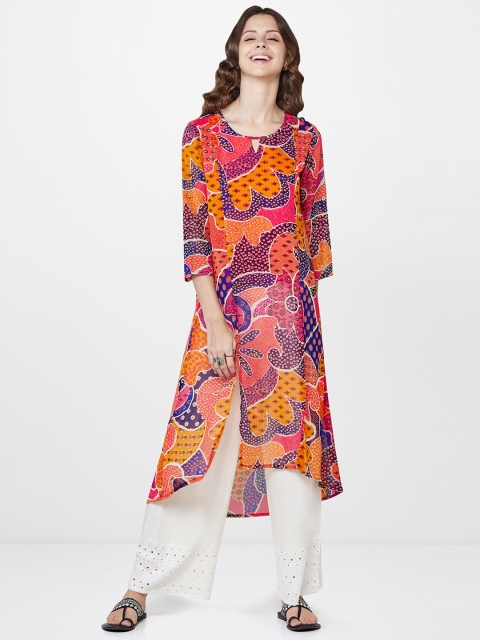 

Global Desi Women Multicoloured Printed A-Line Kurta, Multi