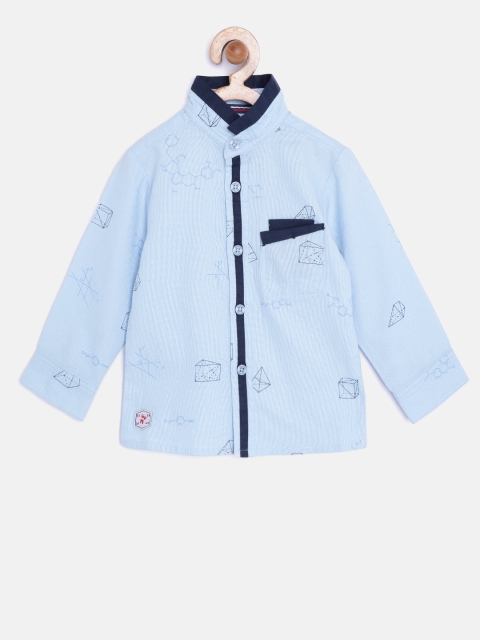 

Nauti Nati Boys Blue Printed Shirt