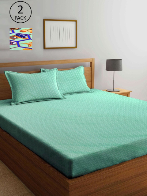 

KLOTTHE Multicoloured Geometric 210 TC 2 King Bedsheet with 4 Pillow Covers, Multi