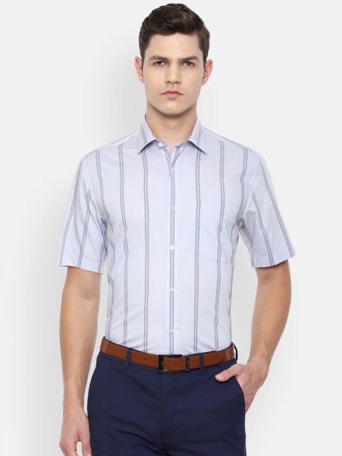 

Louis Philippe Men Blue Slim Fit Striped Formal Cotton Shirt